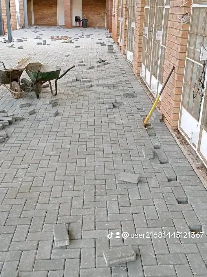 Stone patio with outdoor seating area