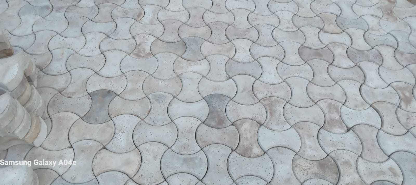 Stone patio with outdoor seating area